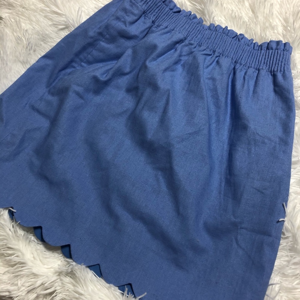 j Crew blue scallop skirt